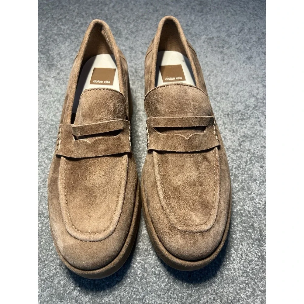 Dolce Vita Womens Yanni Suede Platform Penny Loafer Sz 8‎